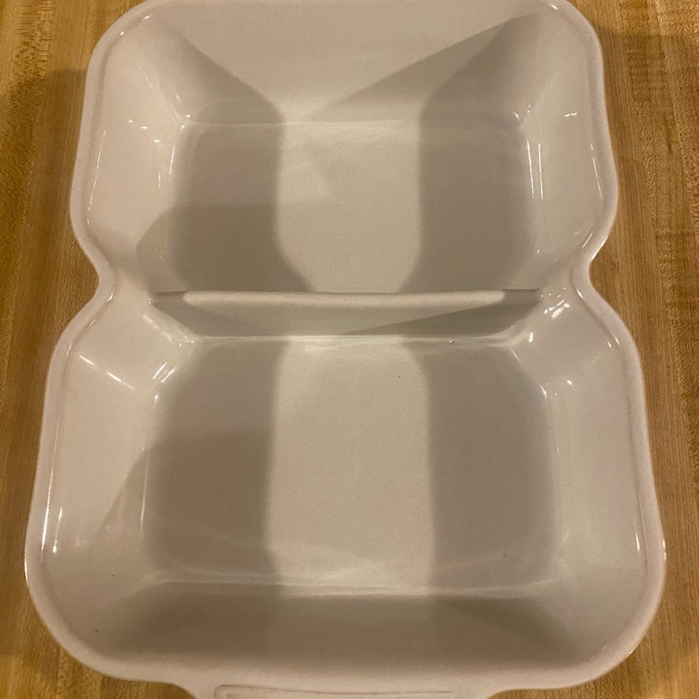 Denby …Elegant White Divided Baking Dish